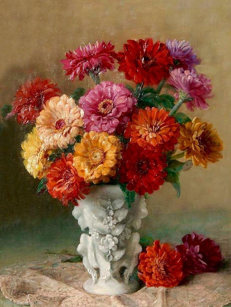 比利时画家Julien Stappers（1875-1960）花卉静物画