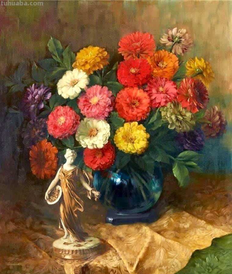比利时画家Julien Stappers（1875-1960）花卉静物画