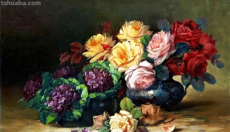 比利时画家Julien Stappers（1875-1960）花卉静物画