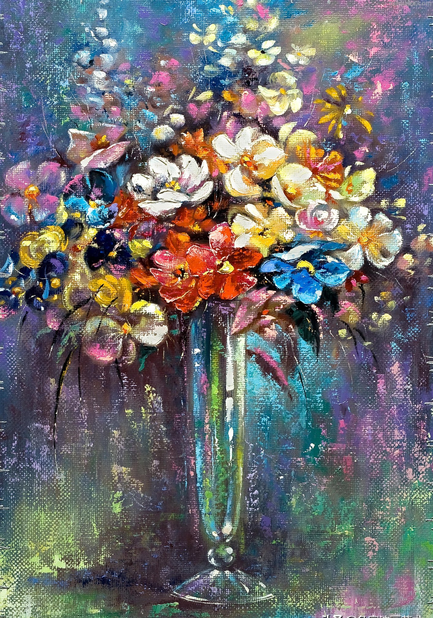 一组很不错的静物花卉油画