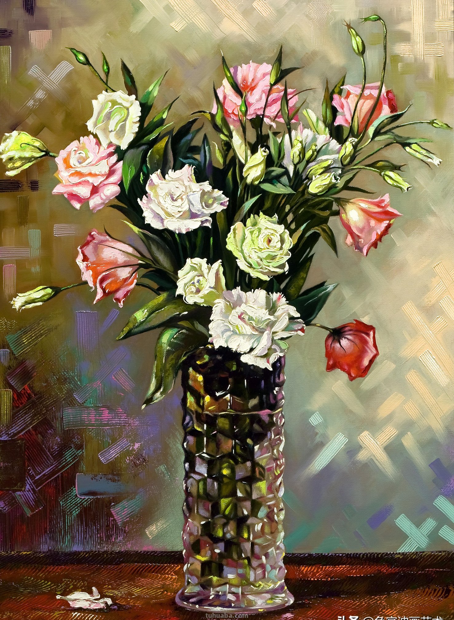 一组很不错的静物花卉油画