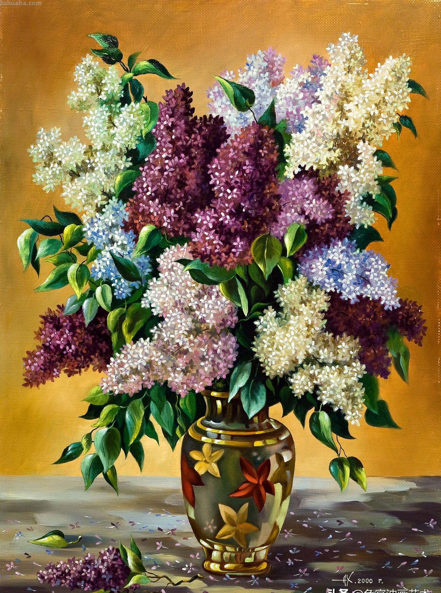 一组很不错的静物花卉油画