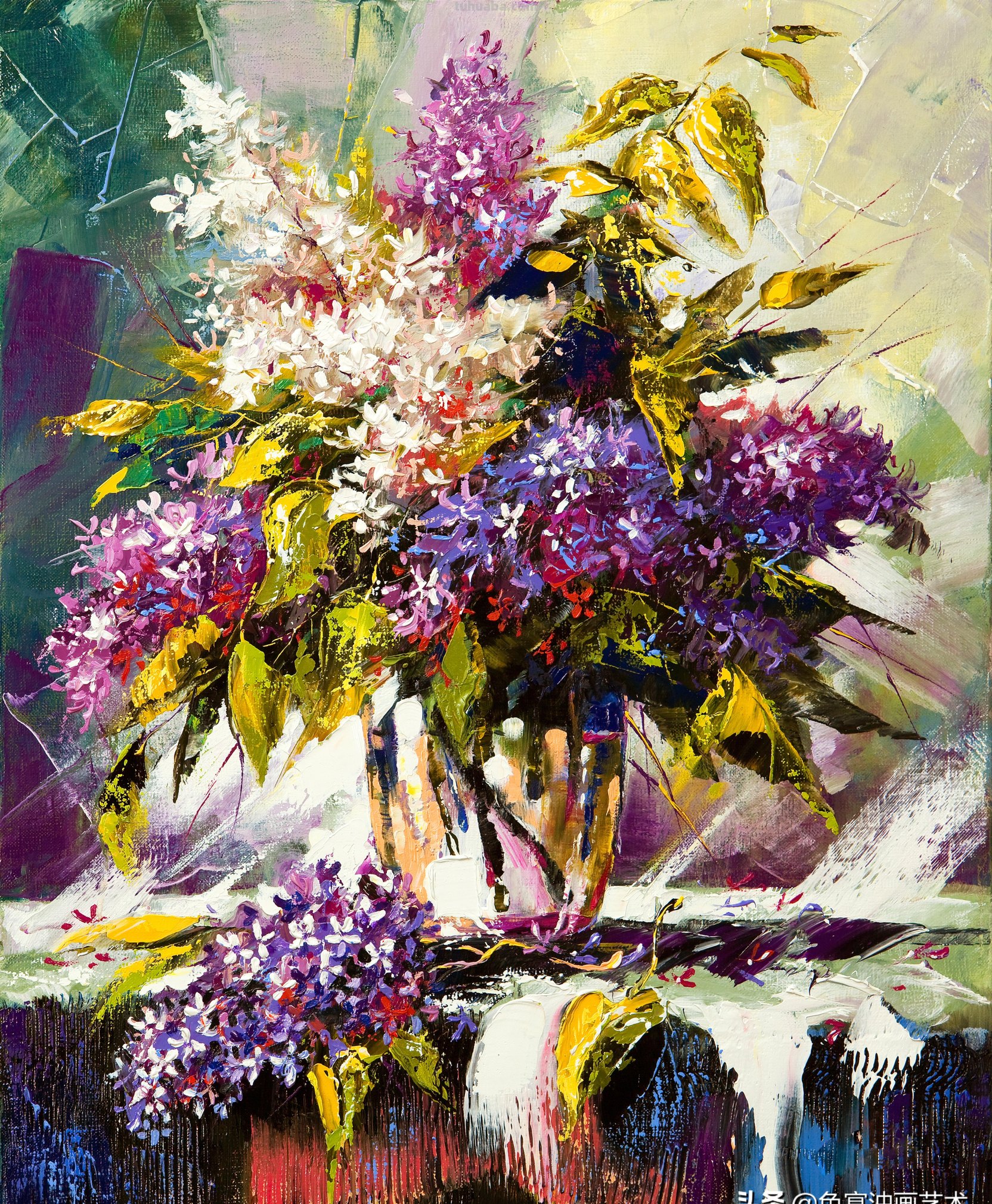 一组很不错的静物花卉油画