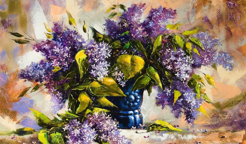 一组很不错的静物花卉油画