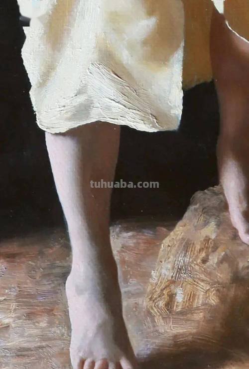 俄罗斯画家阿勒森笔下的少女出浴油画人体油画作品欣赏