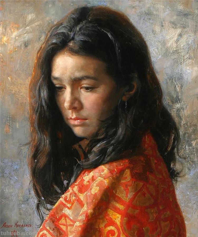 俄罗斯画家阿勒森笔下的少女出浴油画人体油画作品欣赏