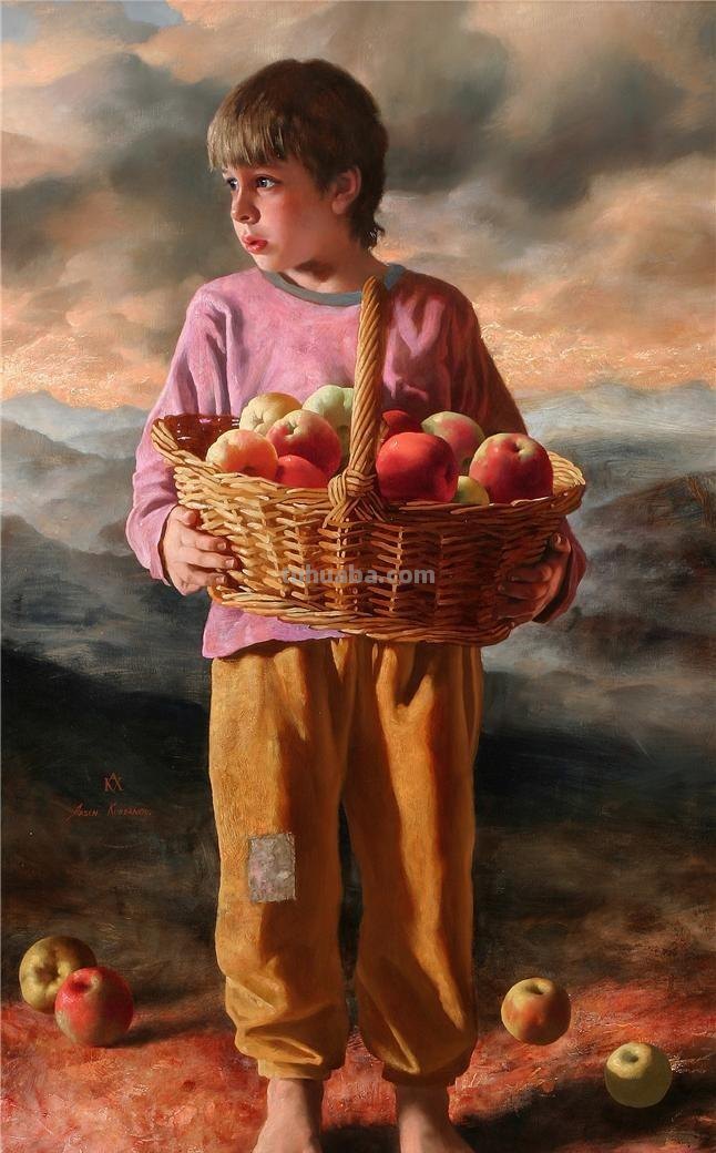 俄罗斯画家阿勒森笔下的少女出浴油画人体油画作品欣赏