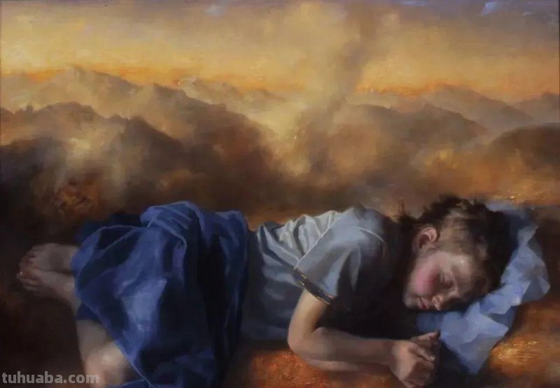 俄罗斯画家阿勒森笔下的少女出浴油画人体油画作品欣赏