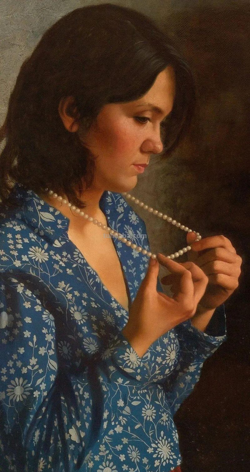 俄罗斯画家阿勒森笔下的少女出浴油画人体油画作品欣赏