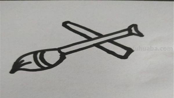 简笔画笔怎么 怎么画毛笔简笔画；毛笔简单好看的画法？