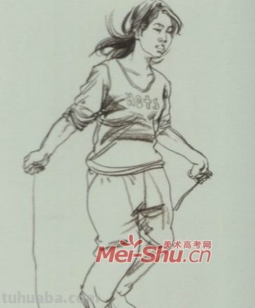 速写跳绳组合 跳绳的画？
