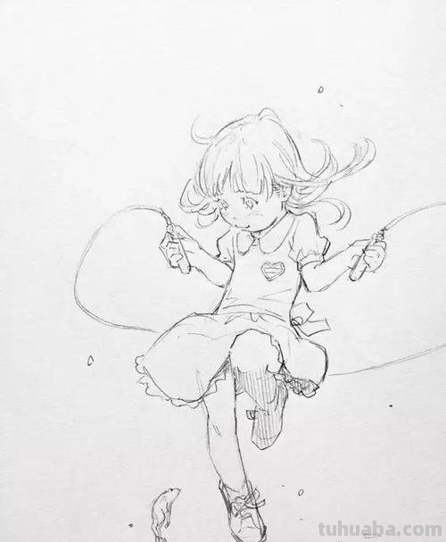速写跳绳组合 跳绳的画？
