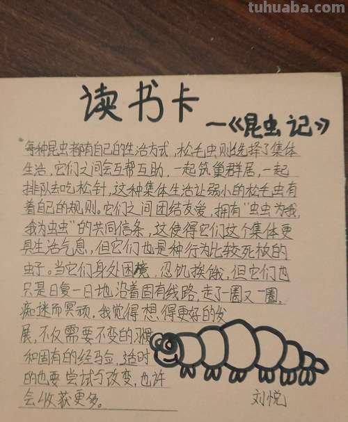 昆虫记读书卡怎么写初一 昆虫记读书卡内容怎么写?