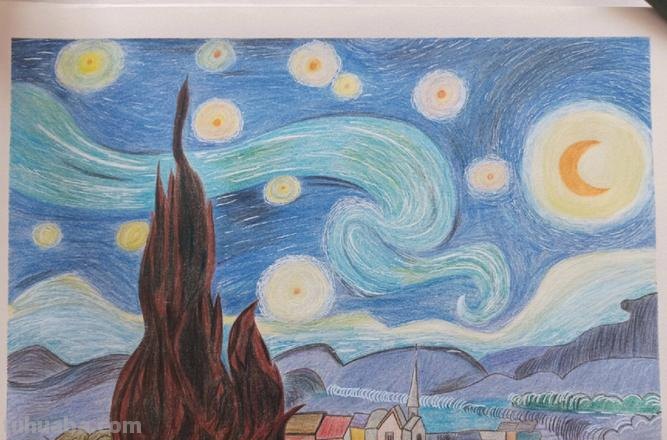 彩铅可以画什么素描作品 星空彩铅素描?