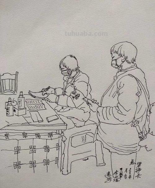 对抗疫情速写 怎么画穿防护服的医生的钢笔速写?