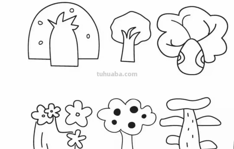 简笔画｜花朵树木简笔画系列，简单好画，一学就会，为宝宝收藏