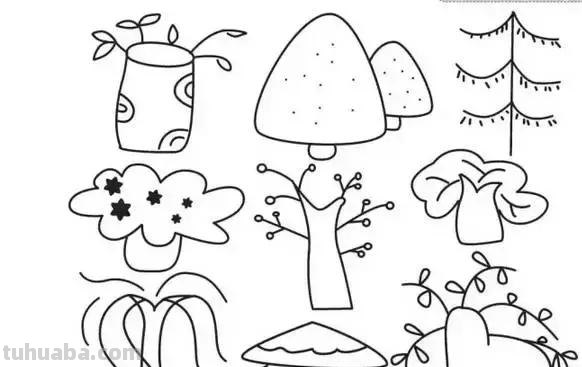 简笔画｜花朵树木简笔画系列，简单好画，一学就会，为宝宝收藏