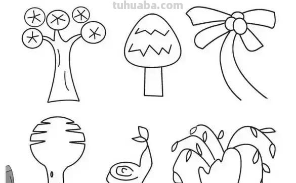 简笔画｜花朵树木简笔画系列，简单好画，一学就会，为宝宝收藏