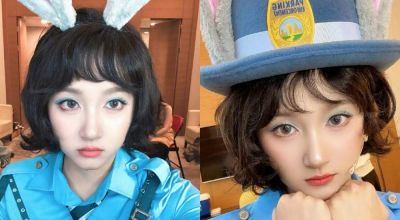 7位女明星cos疯狂动物城兔子警官，赵丽颖好可爱，杨幂御姐大长腿 - 图画吧TUHUABA