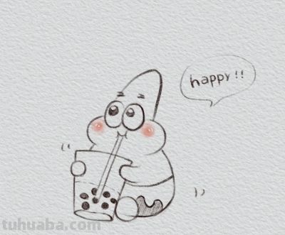 一组敲可爱的卡通人物简笔画 - 图画吧TUHUABA