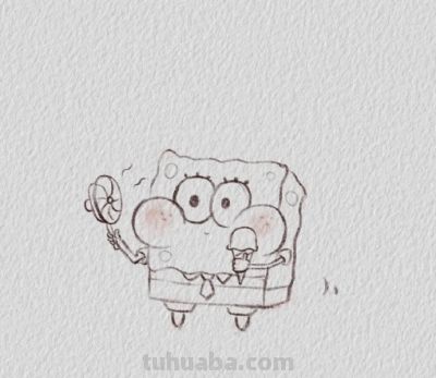 一组敲可爱的卡通人物简笔画 - 图画吧TUHUABA