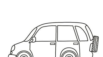 汽车涂色简笔画46图 - 图画吧TUHUABA