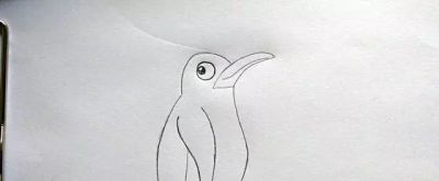 简笔画手帐 儿童卡通素描 画一只胖胖的企鹅 - 图画吧TUHUABA