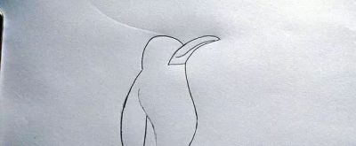 简笔画手帐 儿童卡通素描 画一只胖胖的企鹅 - 图画吧TUHUABA