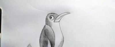 简笔画手帐 儿童卡通素描 画一只胖胖的企鹅 - 图画吧TUHUABA