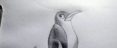 简笔画手帐 儿童卡通素描 画一只胖胖的企鹅 - 图画吧TUHUABA