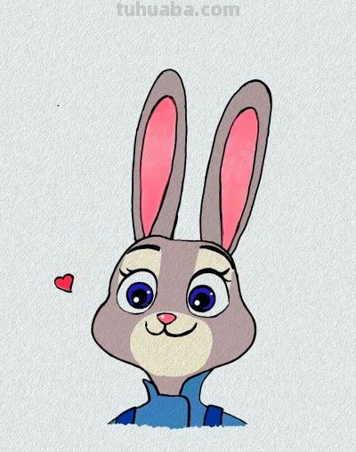 简笔画每日更新之朱迪 - 图画吧TUHUABA