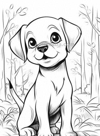 狗狗的简笔画线稿，收藏备用 - 图画吧TUHUABA