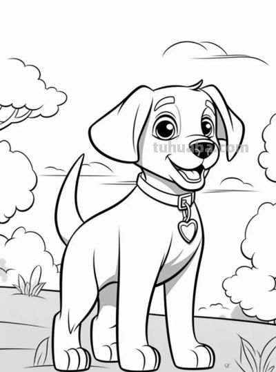 狗狗的简笔画线稿，收藏备用 - 图画吧TUHUABA