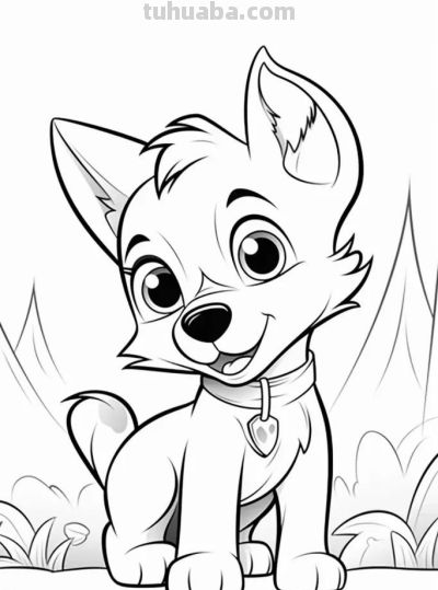 狗狗的简笔画线稿，收藏备用 - 图画吧TUHUABA