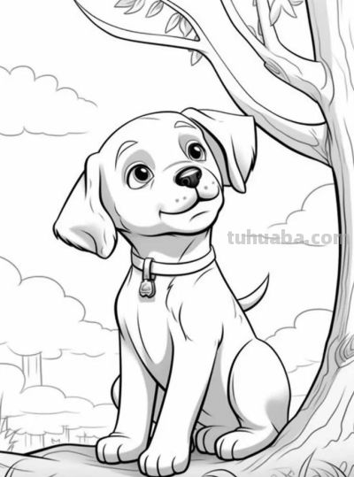 狗狗的简笔画线稿，收藏备用 - 图画吧TUHUABA