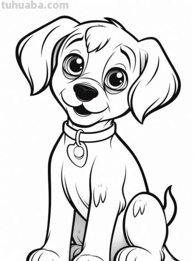 狗狗的简笔画线稿，收藏备用 - 图画吧TUHUABA