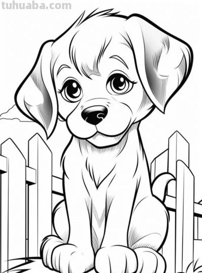 狗狗的简笔画线稿，收藏备用 - 图画吧TUHUABA