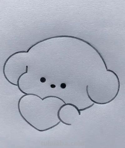 一笔一划，快来画一画可可爱的狗狗简笔画 - 图画吧TUHUABA