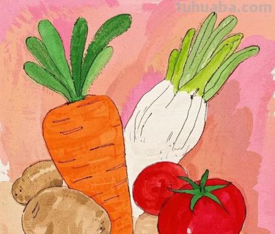 儿童绘画《蔬菜系列》各种蔬菜 - 儿童绘画《蔬菜系列》各种蔬菜 - 图画吧TUHUABA