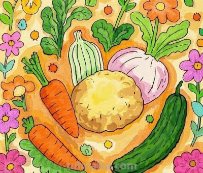 儿童绘画《蔬菜系列》各种蔬菜 - 儿童绘画《蔬菜系列》各种蔬菜 - 图画吧TUHUABA
