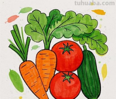 儿童绘画《蔬菜系列》各种蔬菜 - 儿童绘画《蔬菜系列》各种蔬菜 - 图画吧TUHUABA
