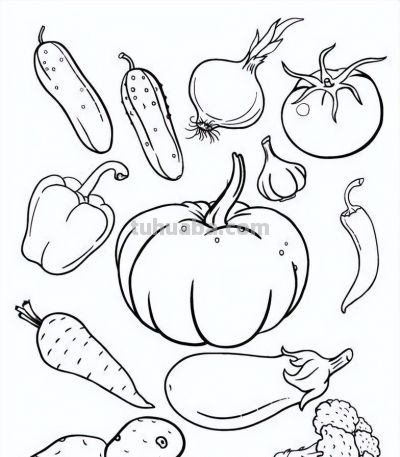 100个水果蔬菜线稿资料，收藏备用 - 图画吧TUHUABA
