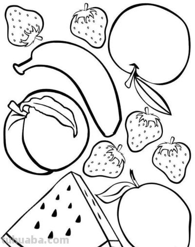 100个水果蔬菜线稿资料，收藏备用 - 图画吧TUHUABA