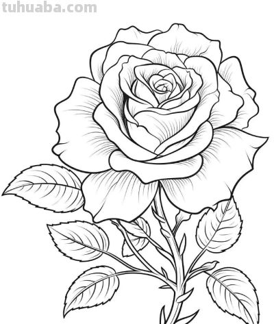 一组花卉简笔画线稿，临摹学画 - 图画吧TUHUABA