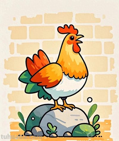简笔画｜简约插画｜鸡 - 图画吧TUHUABA