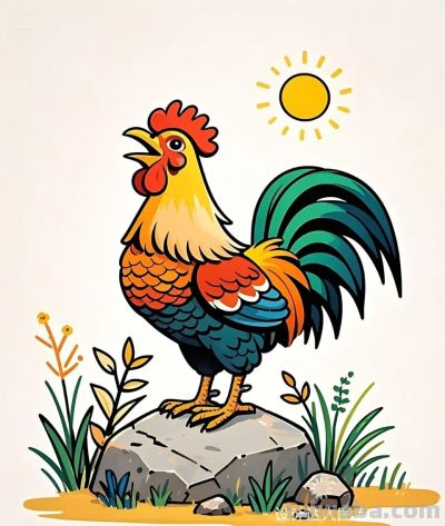 简笔画｜简约插画｜鸡 - 图画吧TUHUABA