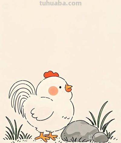 简笔画｜简约插画｜鸡 - 图画吧TUHUABA