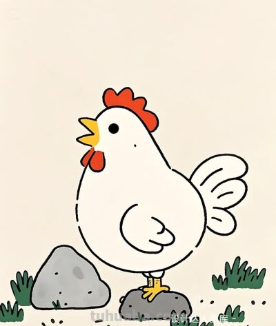 简笔画｜简约插画｜鸡 - 图画吧TUHUABA