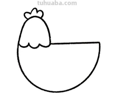 儿童简笔画《大公鸡》 - 图画吧TUHUABA