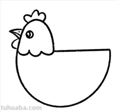 儿童简笔画《大公鸡》 - 图画吧TUHUABA